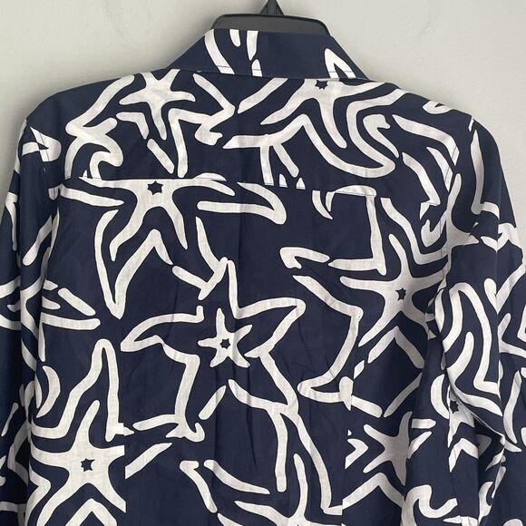 Craig Taylor Women's XL Starfish Button Up Shirt VERY Lightweight Cotton Coastal - Picture 7 of 13